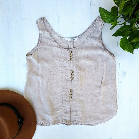 Express Tops - Linen beige top EXPRESS
